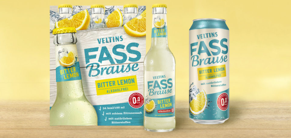 Erfrischender Geschmack von Bitter Lemon ergänzt Veltins Fassbrause-Sortiment