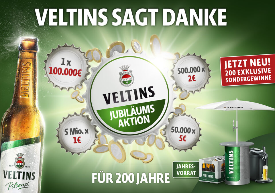 Geburtstagsgewinne attraktivieren Veltins-Jubiläumsaktion 2024